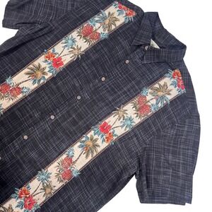 Island Shores Men's Large Tropical Pineapple 100% Rayon Aloha Button Up Shirt